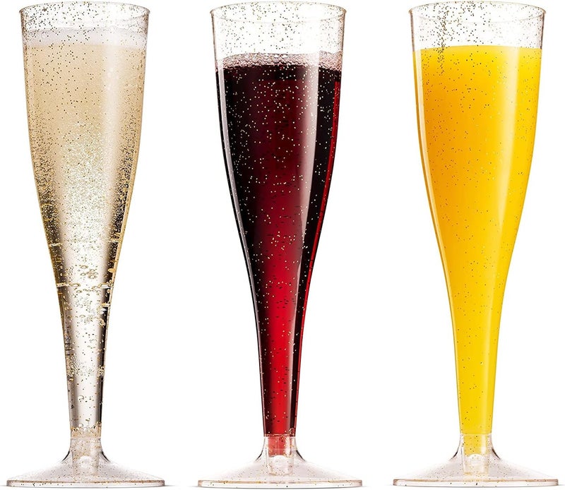 Munfix 30 Pack Disposable Clear Plastic Champagne Flutes - 5 Oz Toasting Glasses for Wedding Party, Cocktail, Mimosa - Image 4